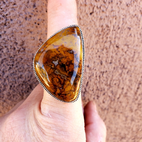 New Seam Agate 925 Silver Ring. - Picture 8 of 16